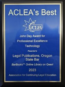 ACLEA Award of Professional Excellence in the Technology Category for BarBooks Relaunch